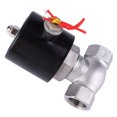 thumbnail image 2 of Válvula solenoide de agua, válvula solenoide de dos vías de acero inoxidable, artesanía excepcional, 2 of 8
