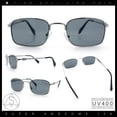 thumbnail image 2 of Retro Hipster Narrow Rectangle Metal Rim Dad Fashion Sunglasses [Silver - Black], 2 of 8