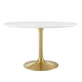 thumbnail image 2 of Modway Lippa 48" Round Wood Dining Table in Gold White, 2 of 7