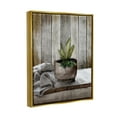 thumbnail image 4 of Stupell Industries Potted Plant Still Life Botanical & Floral Painting Gold Floater Framed Canvas Art Print Wall Art, 17 x 21, 4 of 10