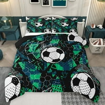 Castle Fairy Sport Gamer Soccer Bedding Comforter Set 2pcs for Boys Girls,Graffiti Splash Twin Comforter Sets Microfiber,Abstract Geometric Honeycomb Breathable Bedding Set,Microfiber Bedroom Decor