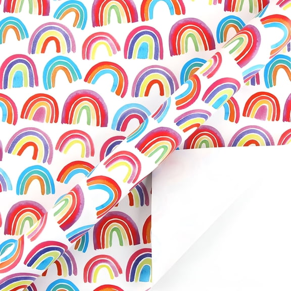 CCOCC Rainbow Pattern Colorful Wrapping Paper Roll for Gift Wrapping