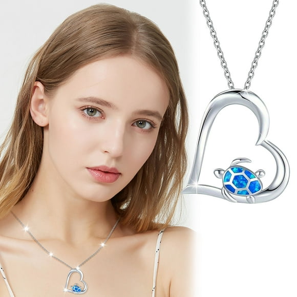 ABPWLY 925 Sterling Silvery Heart Birthstone Necklace for Womens Women's jewelry Diamond Pendant Necklaces Gifts Clearance Necklaces for Women Canada Days Necklaces for Women Trendy