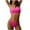 Hot Pink, variant on Bikini Sets for Women 2 Piece Summer Bandeau Strapless Solid Color Stretch Stripe Bikini Bathing Suit Low Waisted High Cut Bottom Swimsuit
