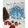 Christmas Gnome Shower Curtains for Bathroom Blue Fabric Shower Curtain
