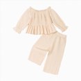 thumbnail image 6 of NOLDARES Toddler Baby Girl Clothes Cute Long Sleeve Sweatshirt Fall Winter Outfits Kids Pullover Pants 2Pcs Set(Beige,6-9 M), 6 of 6