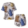 thumbnail image 6 of Rocae Antique Vintage Teapot Coffee Grinder for Two Piece Sleepwear Pajamas Sets for Women Soft Short-Sleeved Pjs with Lounge Shorts X-Large, 6 of 9