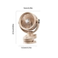 thumbnail image 3 of Ventilador recargable con clip, 3 velocidades y luz LED – Ventilador de escritorio USB portátil y silencioso para oficina, dormitorio y camping., 3 of 6