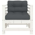thumbnail image 4 of vidaXL Patio Chairs with Cushions 2 pcs White Solid Wood Pine, 4 of 10