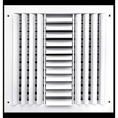 

12 x 12 - 3-Way Air Vent - Adjustable Aluminum Curved Blades - Maximum Air Flow - HVAC Grille