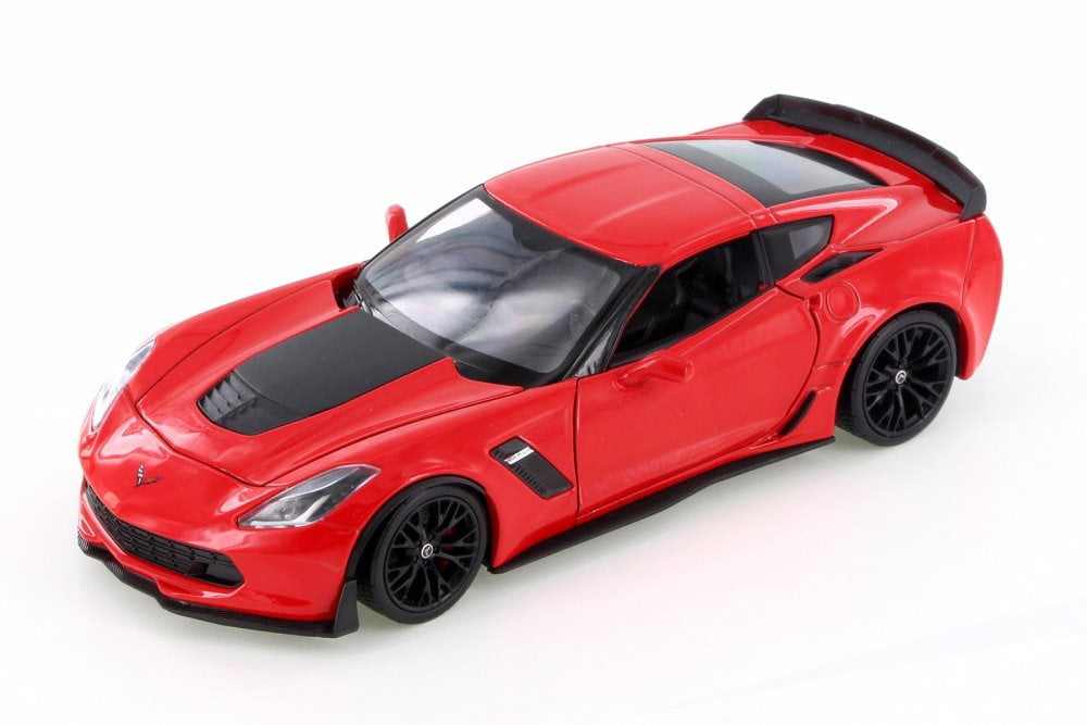 2017 Chevy Corvette Z06, Red - Welly 24085WR - 1/24 Scale Diecast Model ...