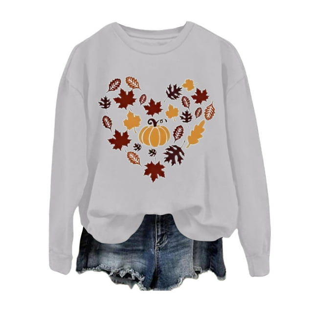 VBARHMQRT Chandails à Capuche Légers pour Femmes Mode Automne et Hiver Action de Grâce Thème Lettres Anglaises Haut Imprimé Décontracté