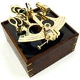 thumbnail image 3 of Brass Sextant 8" w/ Wood & Etched Glass Box, 3 of 3