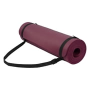 Open Box Fitvids 1/2" Thick High Density Exercise Yoga Mat, Carrying Strap