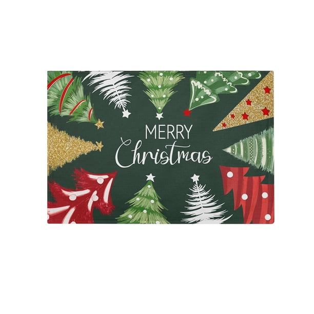 Decoraciones de Navidad Al Aire Libre 30×45cm Lino de Navidad Alfombras de Mesa de Comedor Alfombras Decoraciones de Vacaciones