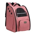 thumbnail image 1 of Mochila transpirable para perro gato jinwen Rosado Transportín de viaje para mascotas, 1 of 8