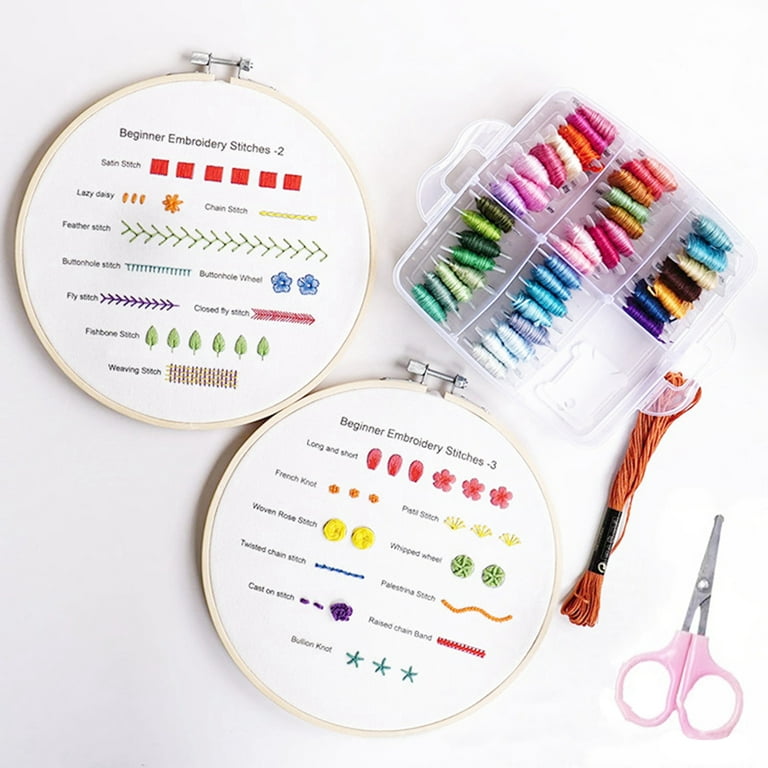 Bradove 4 Set Embroidery Stitches Practice Kit Embroidery Kit for Beginners  with Embroidery Patterns Beginner Embroidery Kit Embroidery Kits for Adults  Hand Embroidery Kit Embroidery Kit for Kids