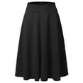 thumbnail image 1 of SSOULM Women's High Waist Flare A-Line Midi Skirt with Plus Size, 1 of 4