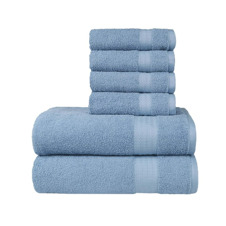 Premium Cotton Solid Plush Heavyweight Hotel Luxury Bath Towel Set, Navy  Blue - Blue Nile Mills