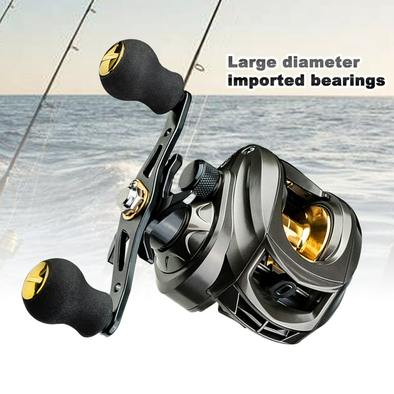 FLW AK2000 Magnetic Brake Fishing Reel Rotating Button 12 Gears Baitcasting  Explosion-Proof Line Water Drop Wheel for Outdoors 