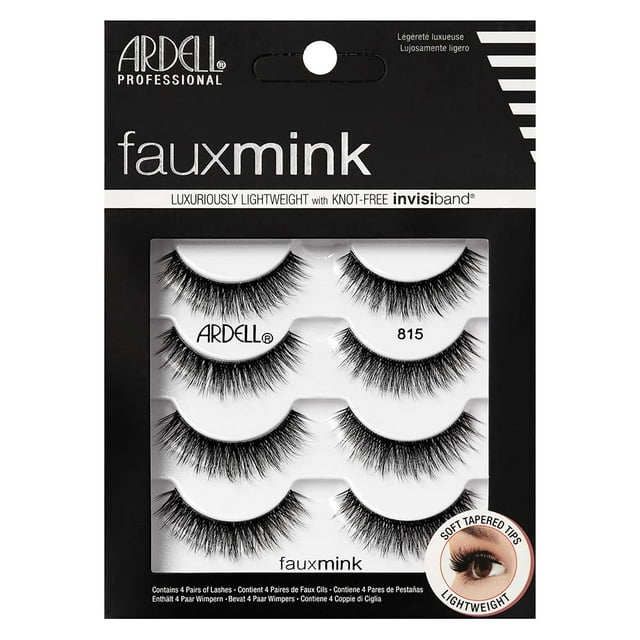 Pestañas postizas Ardell Faux Mink 815 ultrasuaves, 4 pares