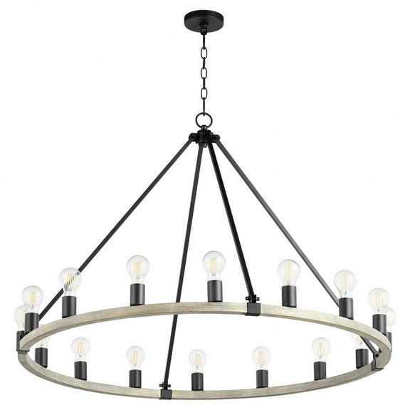 64-16-6941-Quorum Lighting-Paxton - 16 Light Chandelier in style - 42 inches wide by 30 inches high-Noir/Weathered Oak Finish    -Traditional