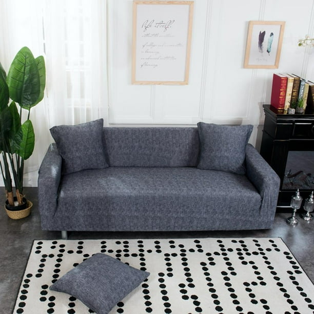 Funda, fundas de sofá elásticas para cojines, fundas de sofá para fundas para sala de estar, fundas de sofá Gris - 2 plazas BLESIY Funda para sofá de dos plazas
