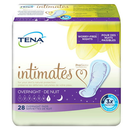 TENA Intimates Overnight Pads, Pant Liner, Heavy Absorbency, Bladder Control Pads, 54282 - Case of