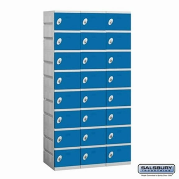 Plastic Locker - Eight Tier - 1 Wide - 73 Inches High - 18 Inches Deep - Tan - Assembled