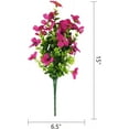 thumbnail image 2 of Sinhoon 6 Bundles Artificial Flowers UV Resistant Fake Plants Outdoor Faux Plastic Flowers Garden Window Box Porch Home Decor (Rosy red), 2 of 7