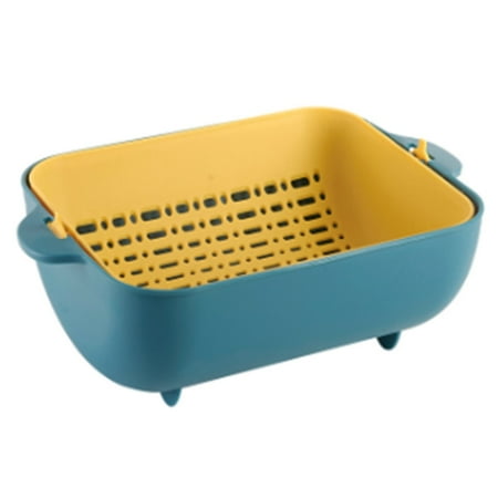 

Geieold Kitchen Double Rotating Vegetable Sink Drain Vegetable Basket Fruit Basket Vegetable Basket Fruit Basin
