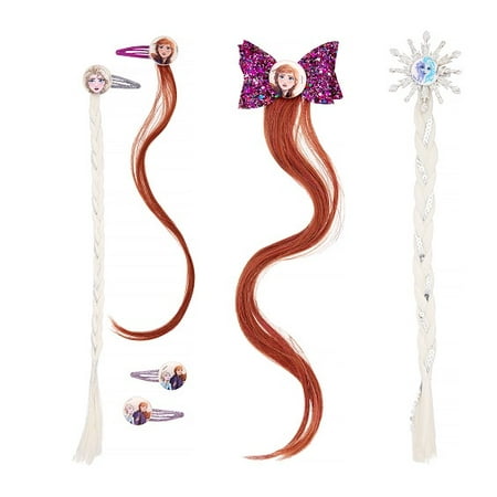 ($21 Value) Disney Frozen 2 Faux Hair Clips Gift Set, Anna & Elsa