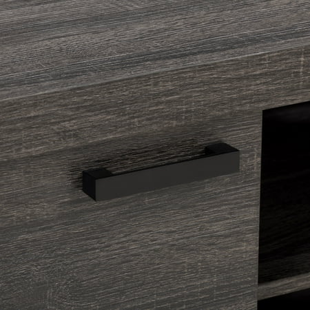 CorLiving - Joliet Duotone TV Bench for TVs up to 95" - Distressed Carbon Grey, Black Duotone
