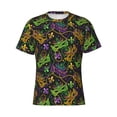 thumbnail image 4 of Qekee Mardi Gras Surface Classic Fit T-Shirt Men's Shirt Men's Tight Short Sleeves for Exercise, Running, Mountaineering - Mardi Gras Surface, 4 of 9