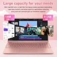 thumbnail image 4 of 2026 NEW 15.6" Rose Gold Laptop, Office 2024, Windows 11 Pro, FHD 1080P IPS Display, 16GB RAM 512GB SSD, Intel Core i3 Processor, Backlit Keyboard, Fingerprint Reader, USB3.0 Webcam WiFi5, Pink, 4 of 7