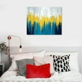 thumbnail image 4 of JRXY Modern Abstract Canvas Wall Art Gold and Blue Painting Prints with Gold Foil Accents 20x16in - Teal Blue Artwork for Living Room Bedroom Decor 16x12in, 4 of 4