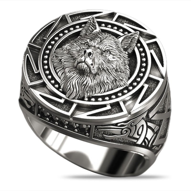 Valknut Odin's Wolf symbole de Norse Viking Guerriers Silver Ring Gothique Punk 