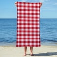thumbnail image 3 of CafePress - Red White Gingham - Large Beach Towel, Soft 30"x60" Towel with Unique Design, 3 of 4