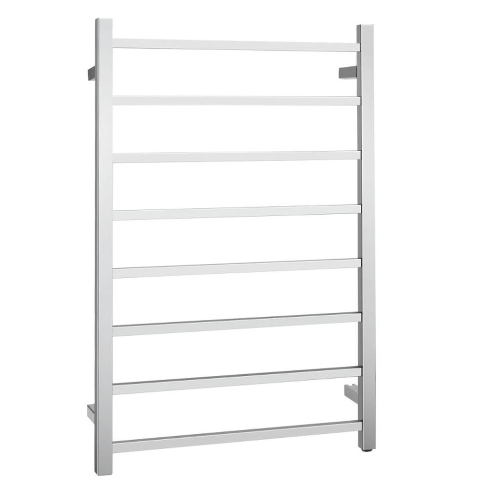 Finihen Wall Mounted Towel Rack, Electric Heated Towel Rack, 145W Electric Towel Warmer Wall Mounted Heated Drying Rack 8 Square Bars, for Bathroom, laundry Room, Silver