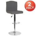 thumbnail image 3 of Flash Furniture 2 Pk. Bellagio Contemporary Adjustable Height Barstool with Accent Nail Trim in Dark Gray Fabric, 3 of 8