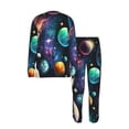 thumbnail image 4 of 2 Pack Men's Pajamas Set Sleepwear Loungewear Pjs Sets with Pockets, Planets Galaxy Stars Cosmic Space, 4 of 6