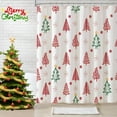 thumbnail image 4 of AUQ Christmas Shower Curtain Set,Merry Christmas Red Tree Shower Curtain,Xmas Pine Red and Green Shower Curtain for Bathroom Decor,Waterproof Winter Fabric Bth Curtain with 12 Hooks,72 X 72", 4 of 7