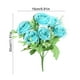 thumbnail image 3 of Ramo de Flores Artificiales | 6 Cabezas de Flores | Fiesta/Boda/Decoración | Plástico Sedoso | Azul | 15X10X30Cm | Decoración para Salones, 3 of 7