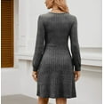 thumbnail image 4 of Womens Knit Sweater Dress with Pockets Square Neck Long Sleeve Dresses, 4 of 6