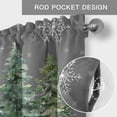 thumbnail image 6 of Green Christmas Tree Farmhouse Short Window Curtain Valances, Winter Snowflakes Grey Watercolor Pine Rod Pocket Kitchen Valances for Living Room Bedroom Bathroom Cafe 54" x 18", 6 of 8