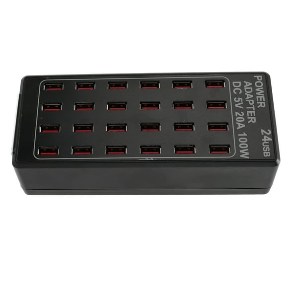 Station de Charge USB, 100W 24 Ports Station de Voyage de Bureau Multi-Port USB Compatible avec Téléphone Intelligent Tables pour Maison Bureau