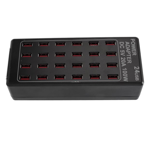 Estación De Carga USB De 100W 24 Puertos, Centro De Cargador USB Rápido De Escritorio Con Inteligencia Para Teléfonos Inteligentes, Tabletas, Múltiples Dispositivos, Uso De