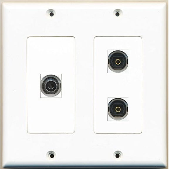 RiteAV - 2 Port Toslink 1 Port 3.5mm - 2 Gang Wall Plate