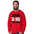 thumbnail image 5 of John 3:16 True Story Bible Verse Long Sleeve TShirt Men Women Brisco Brands S, 5 of 6