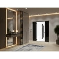 thumbnail image 4 of Front Exterior Prehung Steel Door / Ronex 0144 Grey / 2 Side Exterior Windows Sidelites/ Entry Metal Modern Painted W14+36+14" x H80" Right hand Inswing, 4 of 5